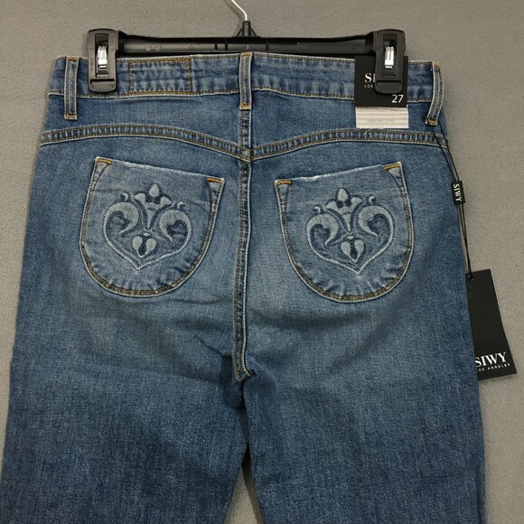 NWT Siwy Jean Womens Straight fit Size 27 Bellissima Take a Chance Step Fray Hem - Picture 4 of 13
